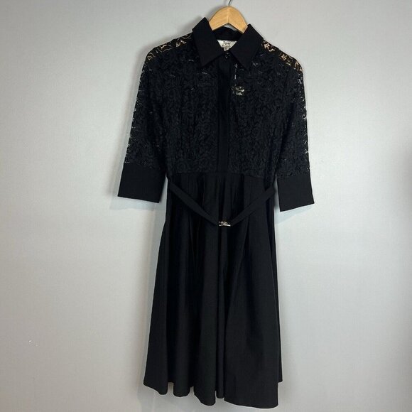Miss May Retro Cocktail Dress Black Lace Size Medium NWT Gorgeous City - Picture 3 of 14